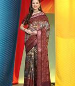 Patola Style Printed Kalamkari Saree