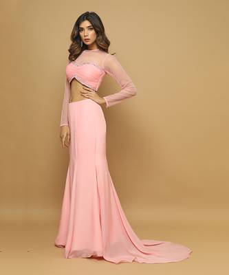 Pink two peice indo skirt set 2