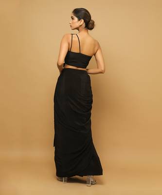 Black two piece indo saree set 5