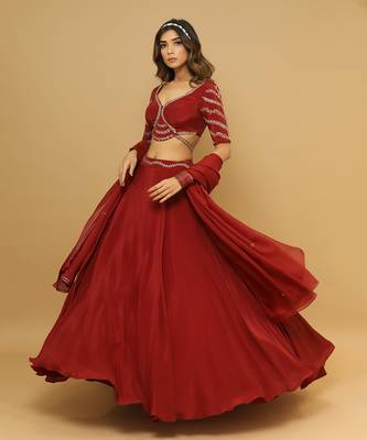 Maroon lehenga set 2