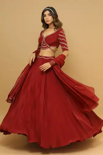 Maroon lehenga set