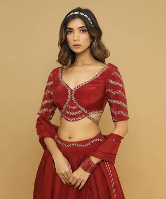 Maroon lehenga set 3