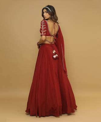 Maroon lehenga set 4