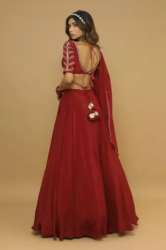 Maroon lehenga set