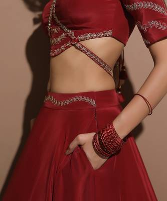 Maroon lehenga set 5