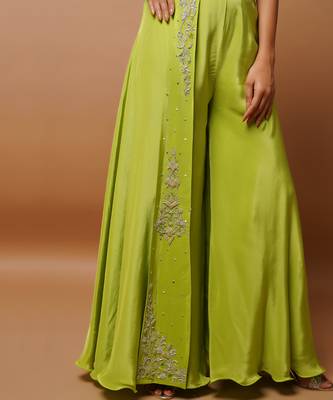 Bright green indo western co ord set 4