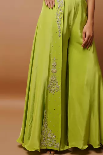 Bright green indo western co ord set