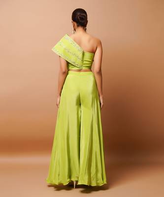 Bright green indo western co ord set 5