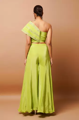 Bright green indo western co ord set