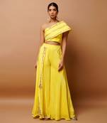 Bright yellow indo western co ord set
