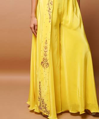 Bright yellow indo western co ord set 4