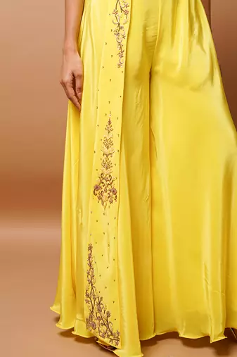 Bright yellow indo western co ord set