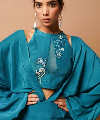 Teal indo skirt set 4