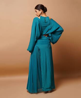 Teal indo skirt set 5