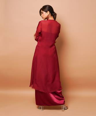 Wine indo skirt set 5