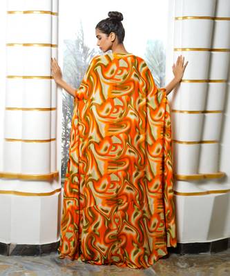 Orange multicolor abstract wave co ord set 4