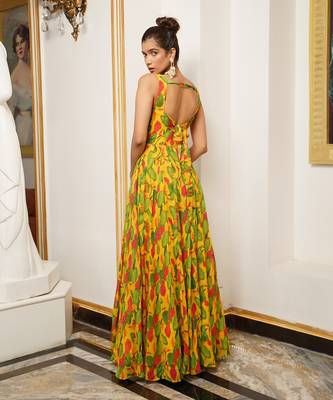 Yellow ginger flower long indo dress 5