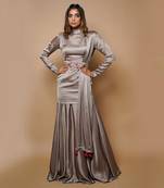 Golden grey dress lehenga set