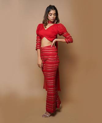 Hot red indo western co ord set 2