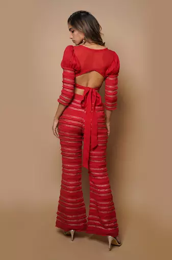 Hot red indo western co ord set