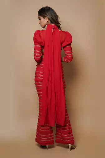 Hot red indo western co ord set