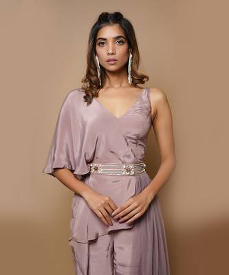 Onion pink indo western co ord set 4