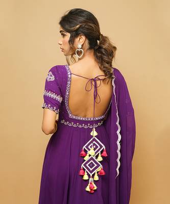Dark purple anarkali set 5