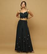 Bottle green indo western co ord set