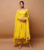 Yellow anarkali suit set