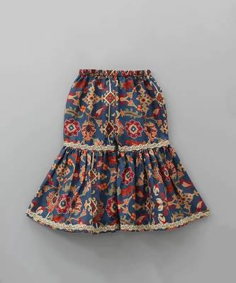 Sapphire blue ikkat print sharara set 3