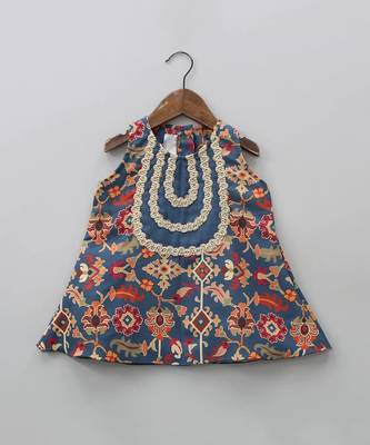Sapphire blue ikkat print sharara set 5