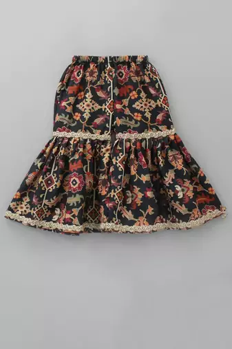 Black ikkat print sharara set