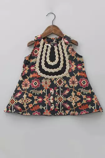 Black ikkat print sharara set