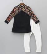 Black stylish ikkat print kurta set