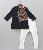 Black ikkat print kurta set