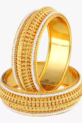 Set of two gold-plated bangles beautiful handcrafted bangles