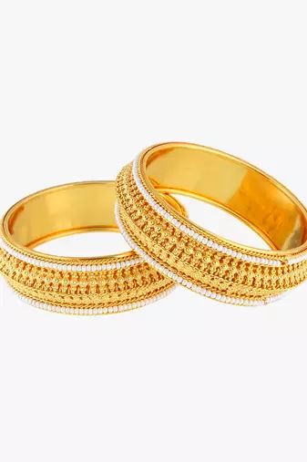 Set of two gold-plated bangles beautiful handcrafted bangles