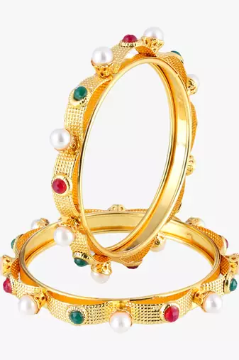 Set of two gold-plated bangles becautiful handcarfted bangle