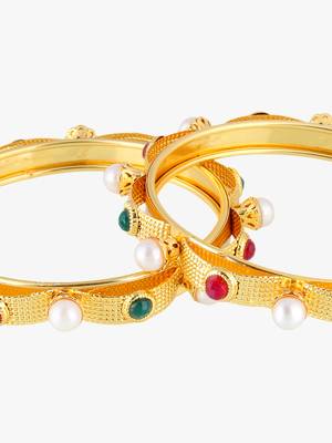 Set of two gold-plated bangles becautiful handcarfted bangle 5