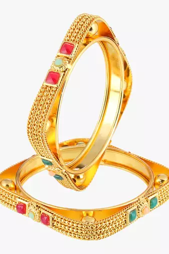 Set of two gold-plated bangles becautiful handcarfted bangle