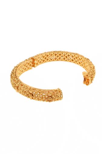 Women set of two 24ct ethnic gold plated handcrafted antique bangles