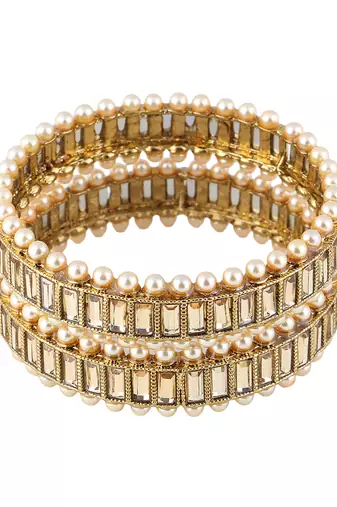 Women set of 2 24k gold-plated  becautiful handcarfted bangle