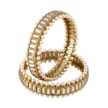 Women set of 2 24k gold-plated  becautiful handcarfted bangle 4