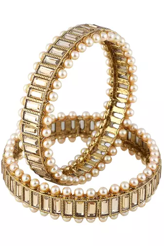 Women set of 2 24k gold-plated  becautiful handcarfted bangle