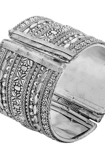 Women silver-plated embellished designer bangles