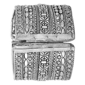 Women silver-plated embellished designer bangles 4