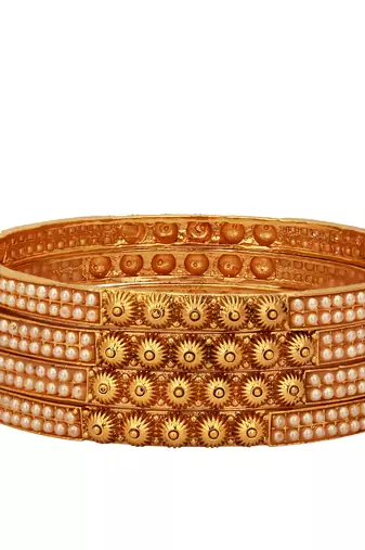 Women set of four 24ct copper gold-plated handcrafted bangle