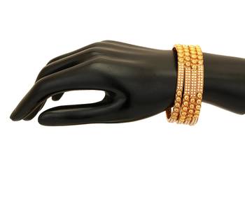 Women set of four 24ct copper gold-plated handcrafted bangle 3