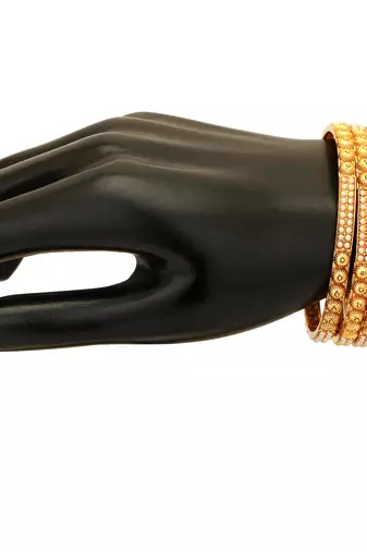 Women set of four 24ct copper gold-plated handcrafted bangle