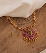  golden necklace with ruby pendant one gram gold